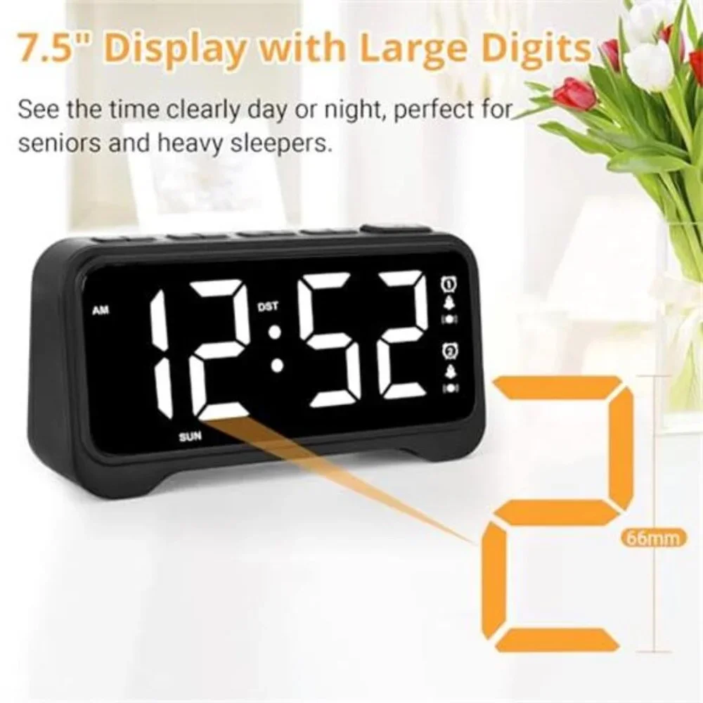 Loud Alarm Clock for Heavy Sleepers Vibrating Bed Shaker Digital Dual Alarm